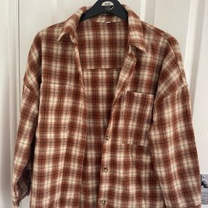 Brown/Rust Oversized Shirt Shacket